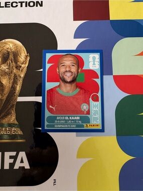Panini FIFA World Cup 2026 Soccer Sticker Ayoub El Kaabi MAR 20 Blue Parallel